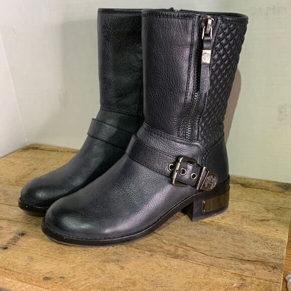 Vince Camuto‎ whynn quilted moto boots.  Biker grunge ankle boots riding - Picture 1 of 9